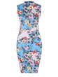 Casual Floral Printed Band Collar Chinese Bodycon-dress