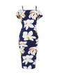 Casual Open Shoulder Floral Printed Bodycon Dress