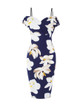 Casual Open Shoulder Floral Printed Bodycon Dress
