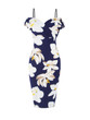 Casual Open Shoulder Floral Printed Bodycon Dress