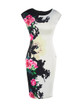 Casual Elegant Floral Printed Round Neck Bodycon Dress