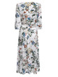 Charming Deep V-Neck Floral Printed Swing Maxi Dress