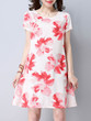 Casual Round Neck Fabulous Floral Printed Shift Dress