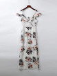 Casual Open Shoulder Floral Printed Maxi Dress