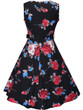 Casual Round Neck Belt Floral Printed Extraordinary Skater Dress