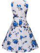 Casual Round Neck Belt Floral Printed Extraordinary Skater Dress