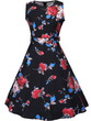 Casual Round Neck Belt Floral Printed Extraordinary Skater Dress