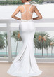 White Love Lace Grenadine Mermaid Bodycon Elegant Banquet Party Wedding Maxi Dress