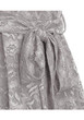 Grey Sashes Draped Lace V-neck Bodycon Banquet Elegant Party Midi Dress