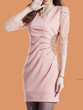 Casual V-Neck Rhinestone Ruched Hollow Out Plain Bodycon Dress