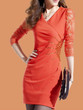 Casual V-Neck Rhinestone Ruched Hollow Out Plain Bodycon Dress