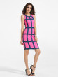 Casual Round Neck Dacron Plaid Bodycon-dress