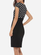 Casual Round Neck Dacron Patchwork Polka Dot Printed Bodycon Dress