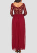 Red Patchwork Lace Draped Backless Elegant Cocktail Party Maxi Dress