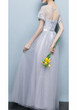 Grey Patchwork Lace Grenadine Round Neck Short Sleeve Maxi Dress