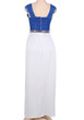 White Patchwork Draped Lace Backless Deep V-neck Homecoming Party Maxi Dress