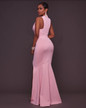 Casual Pink Deep V-neck Irregular Side Slit Mermaid Party Elegant Maxi Dress