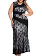 Casual Exquisite Mermaid Lace Round Neck Plus Size Maxi Dress