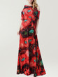 Casual Swing Charming Open Shoulder Plus Size Maxi Dress In Abstract Print