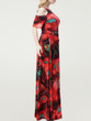 Casual Swing Charming Open Shoulder Plus Size Maxi Dress In Abstract Print