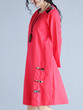 Casual Round Neck Decorative Button Cotton/Linen Maxi Dress
