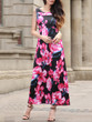Charming Sleeveless Round Neck Floral Printed Maxi Dress