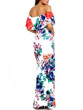 Casual Off Shoulder Flounce Floral Printed Chic Maxi Dress