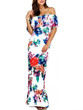 Casual Off Shoulder Flounce Floral Printed Chic Maxi Dress