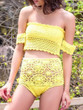 Sexy Two-Pieces Knitting Off Shoulder Bikini Swimwear