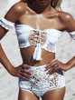 Sexy Two-Pieces Knitting Off Shoulder Bikini Swimwear