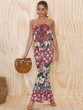 Floral Off-the-shoulder Wide Leg Long Jumpsuits