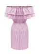 Casual Fashion Flounce Bateau Off The Shoulder Striped Dress