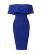 Casual Off Shoulder Sexy Flounce Plain Bodycon Dress