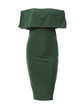 Casual Off Shoulder Sexy Flounce Plain Bodycon Dress