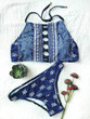 Casual Sexy Boho Lace Up Floral Print Bikini Set
