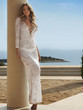 Casual Vacation Beach Lace-Up Mask Long Dress Cover-Ups