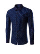 Casual Turn Down Collar Vertical Striped Men Shirt