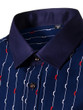 Casual Turn Down Collar Vertical Striped Men Shirt