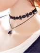 Casual Rhinestone Lace Layered Choker Necklace