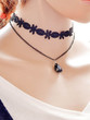 Casual Rhinestone Lace Layered Choker Necklace
