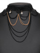 Casual Rhinestone Pendant Lace Chain Choker Necklace