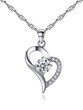 Charming Faux Rhinestone Heart Shape Pendant Necklace