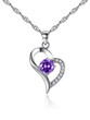 Charming Faux Rhinestone Heart Shape Pendant Necklace