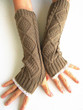 Casual Lace Knitted Warm Fingerless Gloves