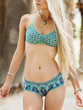 Casual Bohemian Style Lace Floral Print Bikini Set