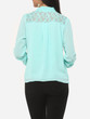 Casual Lace Plain Elegant Band Collar Blouse