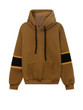 Casual Color Block Kangaroo Pocket Letters Drawstring Hoodie