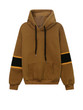 Casual Color Block Kangaroo Pocket Letters Drawstring Hoodie