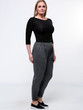 Casual Elastic Waist Pocket Plain Slim-Leg Mid-Rise Plus Size Pant