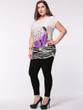 Casual Butterfly Floral Printed Plus Size T-Shirt